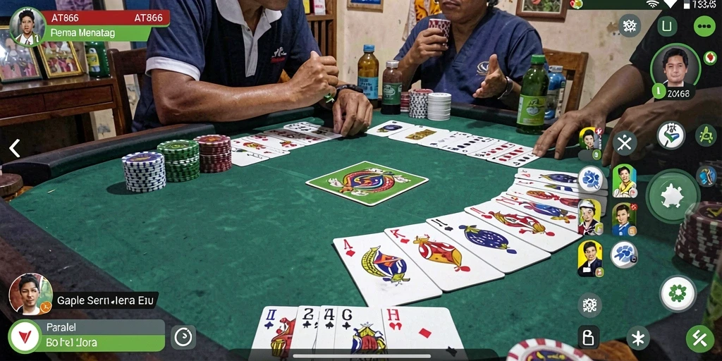 Tampilan gameplay seru dalam permainan Gaple AT866.