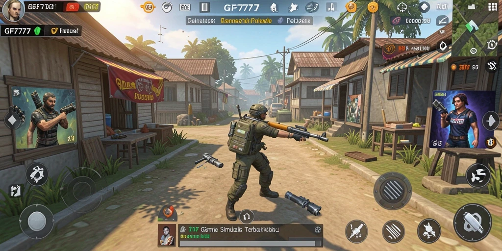 Tangkapan layar gameplay GF777 dengan aksi simulasi yang mengesankan.
