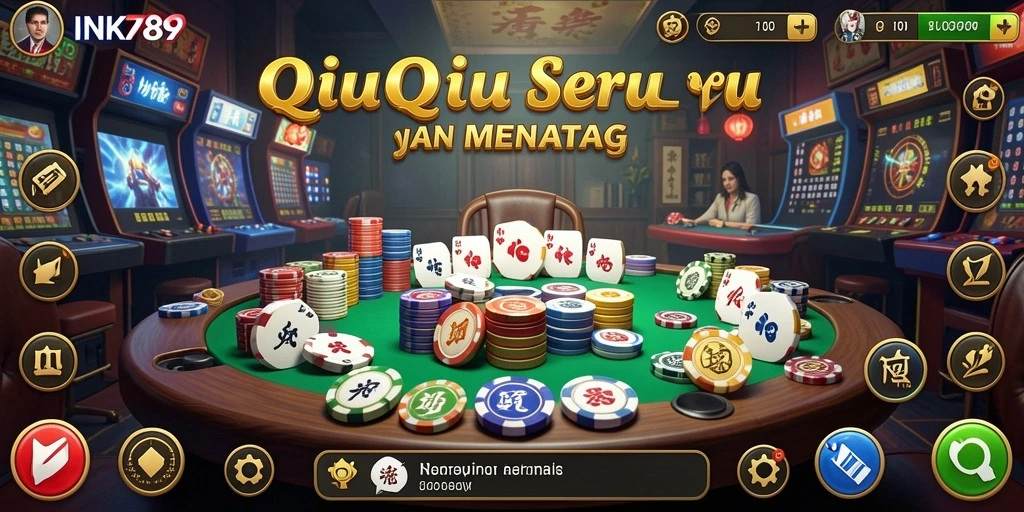 Tampilan permainan QiuQiu yang seru dan interaktif di INK789.