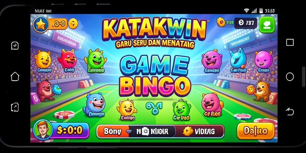 Tampilan gameplay seru KATAKWIN dengan kartu Bingo yang menarik.