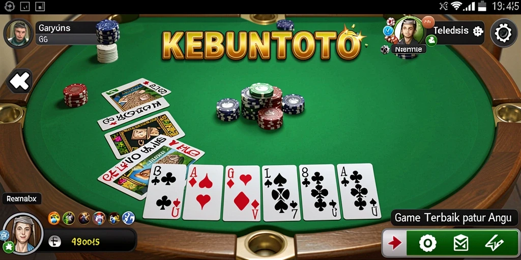 Screenshot gameplay KEBUNTOTO dengan suasana permainan Gaple.
