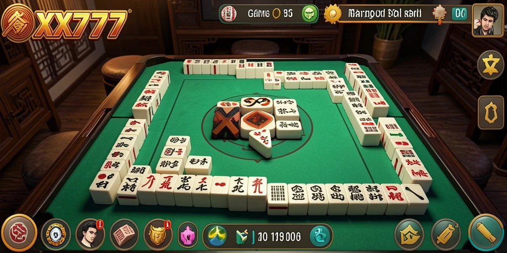 Tampilan gameplay XXX777 yang seru dan menantang dalam permainan Mahjong.
